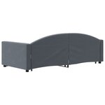 vidaXL Lit de jour avec gigogne sans matelas gris foncé 90x200 cm