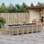 vidaXL Ensemble à manger de jardin et coussins 17 Pièces mélange beige