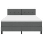 vidaXL Lit à ressorts avec matelas gris foncé 160x200 cm en tissu