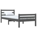 vidaXL Cadre de lit sans matelas gris bois massif 100x200 cm