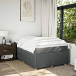 vidaXL Sommier à lattes de lit avec matelas Gris foncé 120x200cm Tissu