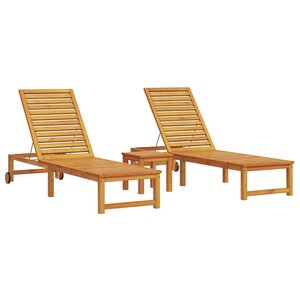 vidaXL Transat 3 pc Bois d'Acacia Massif Marron