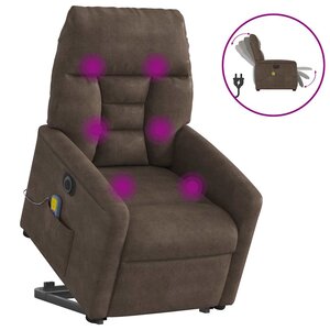 vidaXL Fauteuil inclinable de massage électrique marron