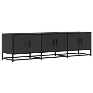 vidaXL Meuble TV noir 150x35x41 cm bois d'ingénierie et métal