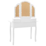 vidaXL Ensemble de coiffeuse et tabouret Blanc 100x40x146 cm Paulownia