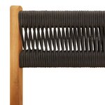 vidaXL Chaises de bistrot lot de 2 noir bois d'acacia et corde