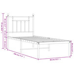 vidaXL Cadre de lit métal sans matelas avec tête de lit blanc 75x190cm