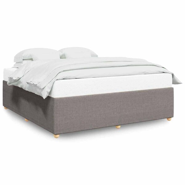 vidaXL Cadre de lit sans matelas taupe 200x200 cm tissu