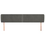 vidaXL Tête de lit avec oreilles Gris foncé 163x23x78/88 cm Velours
