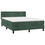 vidaXL Sommier à lattes de lit et matelas Vert foncé 140x200cm Velours