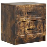 vidaXL Cabinet de chevet avec tiroir Chêne fumé 43 x 34 5 x 44 5 cm