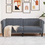 vidaXL Canapé à 2 places gris foncé velours