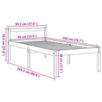 vidaXL Lit pour personne âgée cire marron 90x200 cm bois de pin massif