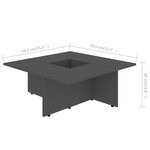 vidaXL Table basse Gris 79 5x79 5x30 cm Aggloméré