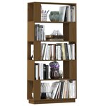 vidaXL Bibliothèque/Cloison Marron miel 80x25x163 5 cm Pin solide