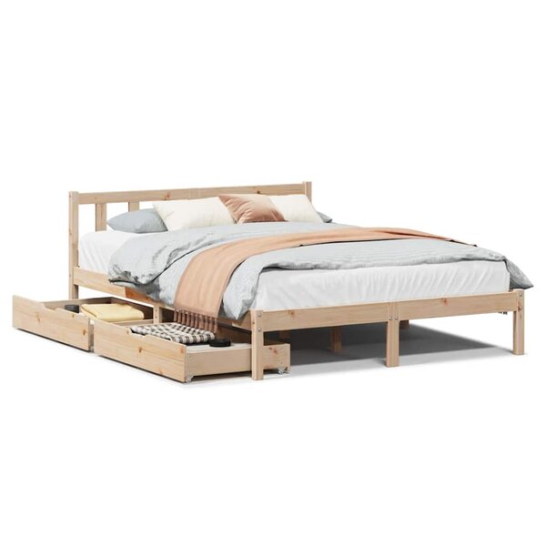 vidaXL Cadre de lit sans matelas 160x200 cm bois massif de pin