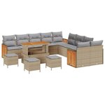 vidaXL Ensemble de canapé de jardin 14 Pièces Beige et Gris clair