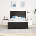 Lit à ressort vidaXL avec matelas Noir 140x190 cm Velours