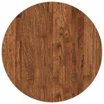 vidaXL Plateau de table Marron foncé Ø 50 x 2.5 cm Chêne massif