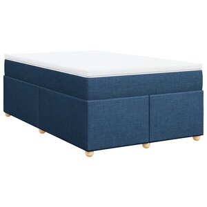 vidaXL Sommier à lattes de lit avec matelas Bleu 120x200 cm Tissu