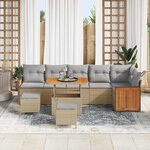 vidaXL Ensemble de canapé de jardin 9 Pièces Beige et gris clair
