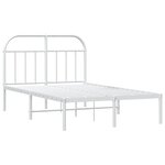 vidaXL Cadre de lit métal sans matelas et tête de lit blanc 120x200 cm