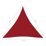 vidaXL Voile de parasol Tissu Oxford triangulaire 6x6x6 m Rouge