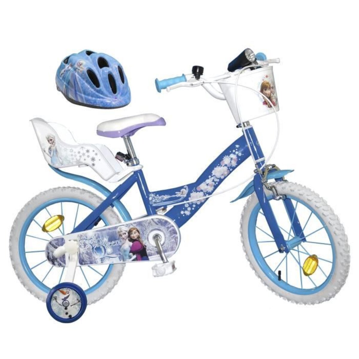 LA REINE DES NEIGES Vélo 12 + Casque - Enfant fille - Bleu et blanc - La  Poste