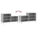 vidaXL Armoire à chaussures Gris béton 102x36x60 cm Bois d'ingénierie