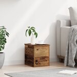 Coffre de rangement vidaXL avec couvercle en bois ancien 30x35x35 cm en bois reconstitué