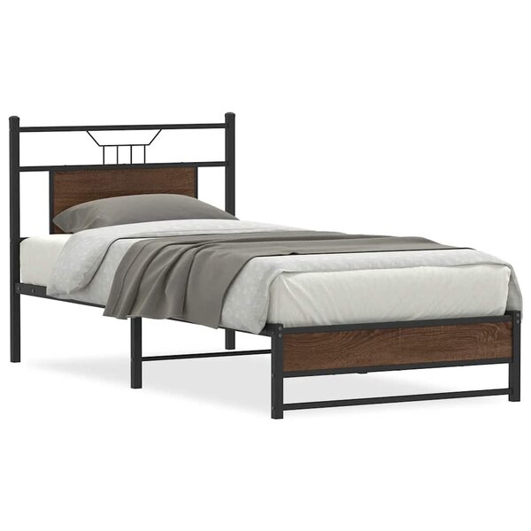 vidaXL Cadre de lit sans matelas chêne marron 80x200cm bois ingénierie