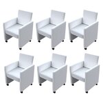 vidaXL Chaises à manger lot de 6 blanc similicuir
