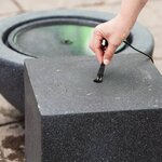 Heissner cuboïde de fontaine de terrasse 39x39x68 cm noir