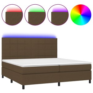 vidaXL Sommier à lattes de lit matelas et LED Marron foncé 200x200 cm