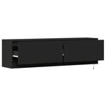 vidaXL Meuble TV mural avec lumières LED noir 140x31x38 cm