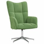 vidaXL Chaise de relaxation avec tabouret Vert clair Velours