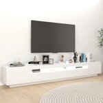 vidaXL Meuble TV avec lumières LED Blanc 260x35x40 cm
