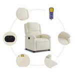 vidaXL Fauteuil inclinable de massage électrique crème velours