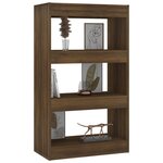 vidaXL Bibliothèque/Séparateur de pièce Chêne marron Bois d'ingénierie