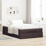 VidaXL Cadre de lit ottoman avec matelas marron foncé 120x190 cm tissu