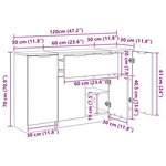 vidaXL Buffet avec tiroir 3 Pièces Chêne artisanal Bois d'ingénierie
