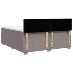 vidaXL Sommier à lattes de lit avec matelas Taupe 200x200 cm Tissu