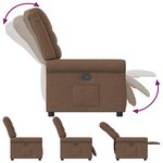 vidaXL Fauteuil inclinable Marron Tissu