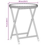 Ensemble de Bistro de Jardin 3 Pièces avec Coussins Noir en Poly Rattan