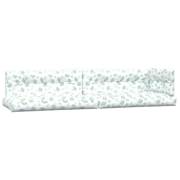 vidaXL Coussins de palette lot de 5 motif de feuilles tissu