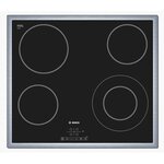 Bosch pkf645b17e plaque de cuisson vitrocéramique - 4 foyers - 6600w - l57 5 x p50 5cm - revêtement verre - noir