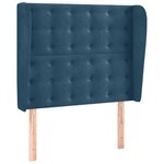 vidaXL Tête de lit avec oreilles Bleu foncé 83x23x118/128 cm Velours