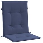vidaXL Coussins de chaise à dossier bas lot de 6 bleu marine tissu