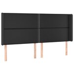 vidaXL Tête de lit avec oreilles Noir 183x16x118/128 cm Similicuir