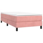 vidaXL Sommier à lattes de lit avec matelas Rose 90x200 cm Velours